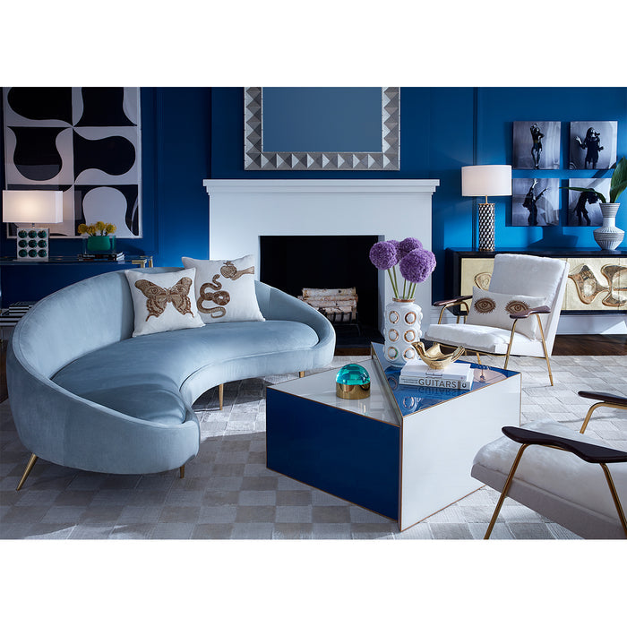 muse eyes throw pillow ether curved sofa torino nesting cocktail table - styled view