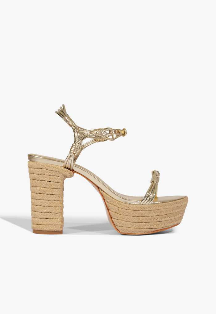 Nara Platform Sandal 5 Platinum Metallic - Schutz Shoes