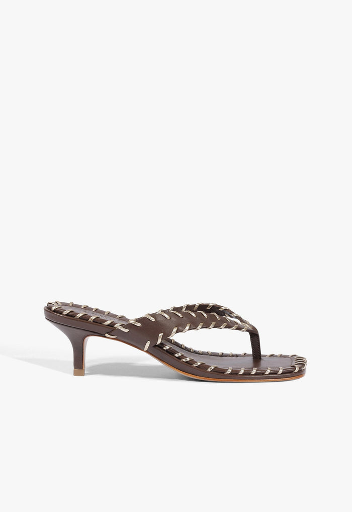 Nayra Leather Thong Sandal 5 Chestnut Brown Leather - Schutz Shoes