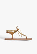 Nia Leather Flat Sandal 5 Burnet Honey Leather - Schutz Shoes