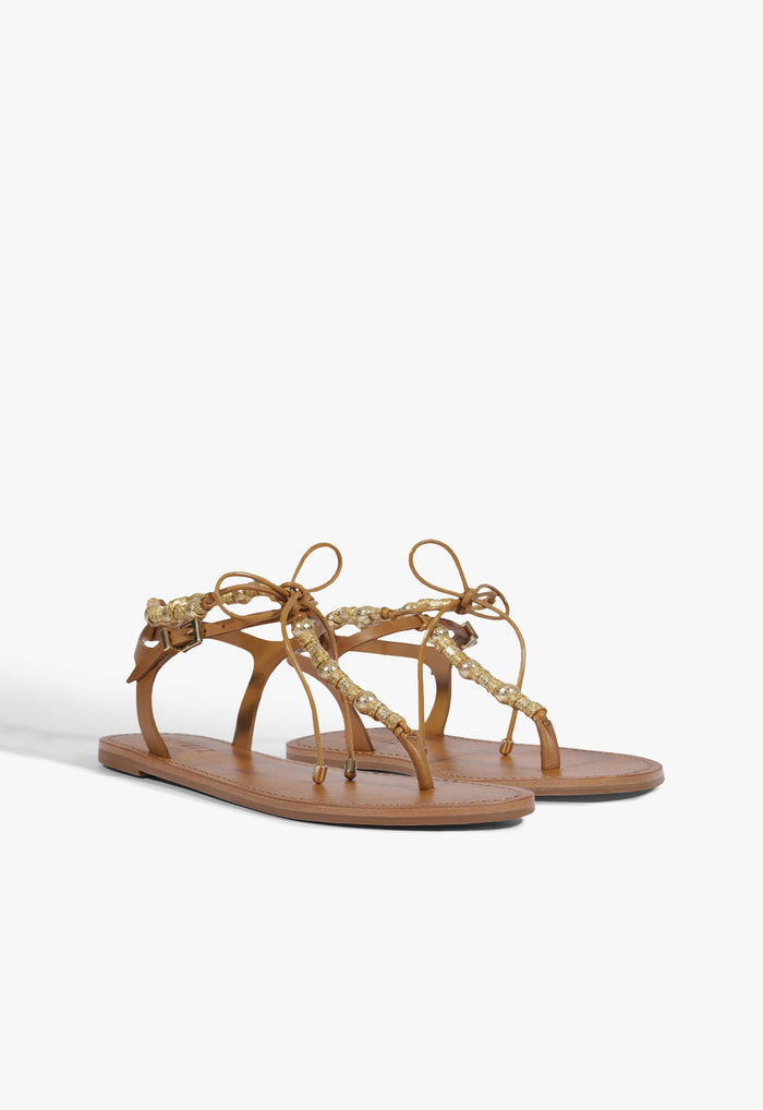 Nia Leather Flat Sandal - Schutz Shoes