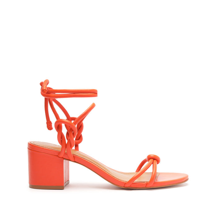 Nicky Mid Nappa Sandal 5 Flame Orange Nappa - Schutz Shoes