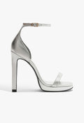 Nicole Leather Sandal 5 Silver Metallic - Schutz Shoes