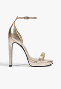 Nicole Leather Sandal 5 Platinum Metallic - Schutz Shoes