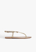 Nina Flat Sandal 5 Platinum Metallic Synthetic - Schutz Shoes