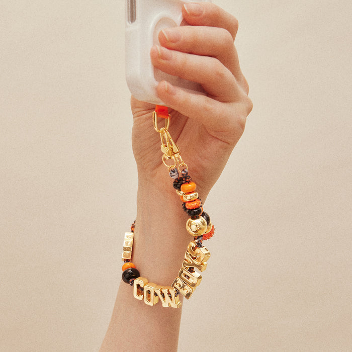 Oklahoma State University Beaded Bandana Phone Charm - Oklahoma State University