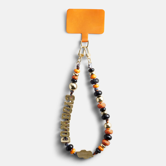 Oklahoma State University Beaded Bandana Phone Charm - Oklahoma State University