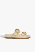 Olga Beige Linen Sporty Sandal 5 Beige Fabric - Schutz Shoes