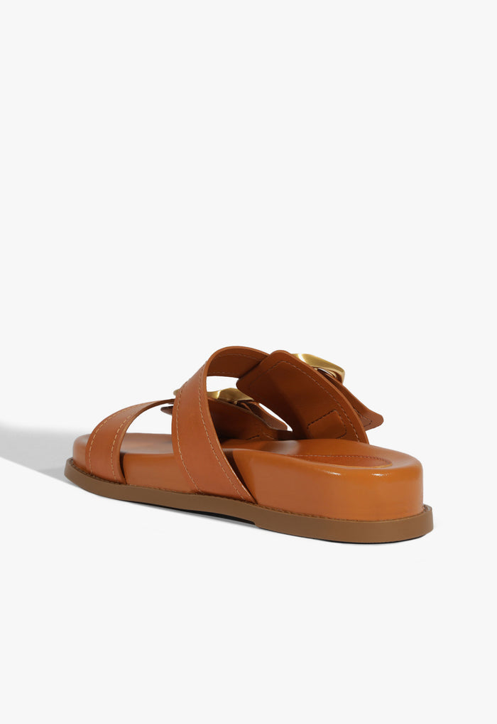 Olga Brown Leather Sporty Sandal - Schutz Shoes