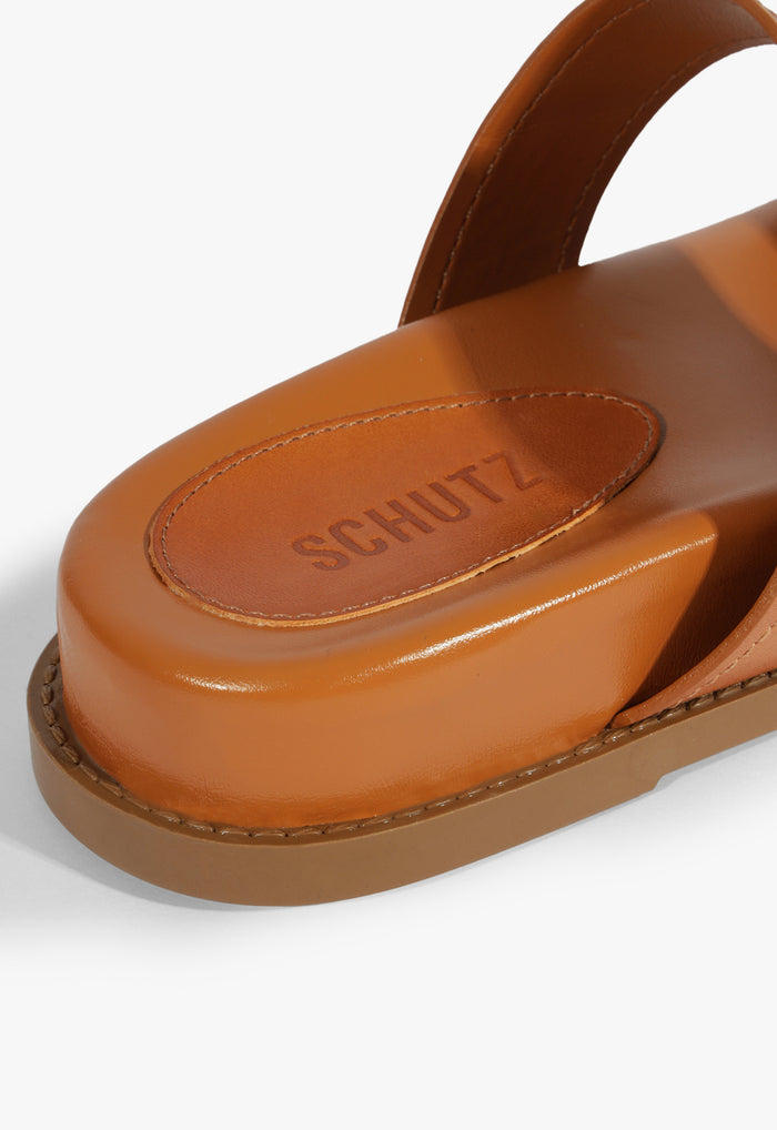 Olga Brown Leather Sporty Sandal - Schutz Shoes