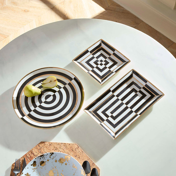 Op Art Round Tray - styled view
