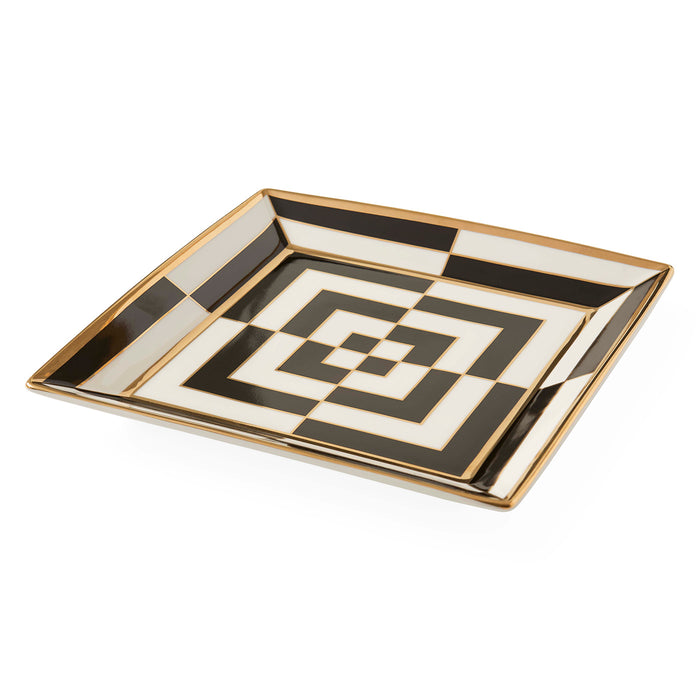 Op Art Square Serving Tray - details view