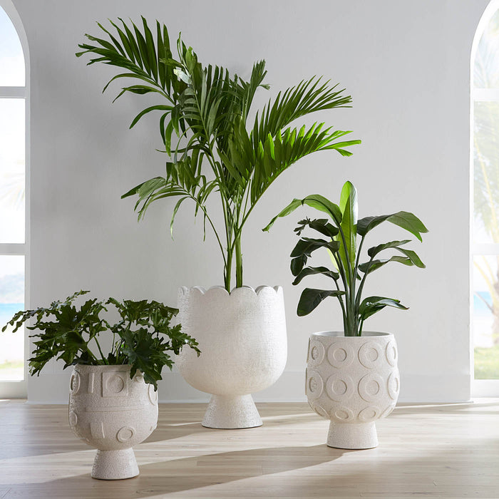 Osaka Puzzle Concrete Planter - styled view