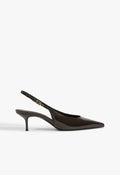 Paola Mid Patent Leather Pump 5 Dark Brown Patent - Schutz Shoes