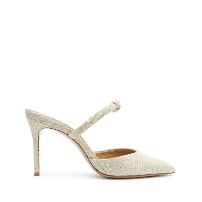 Pearl Casual Linen Fabric Pump 5 Wood Linen Fabric - Schutz Shoes
