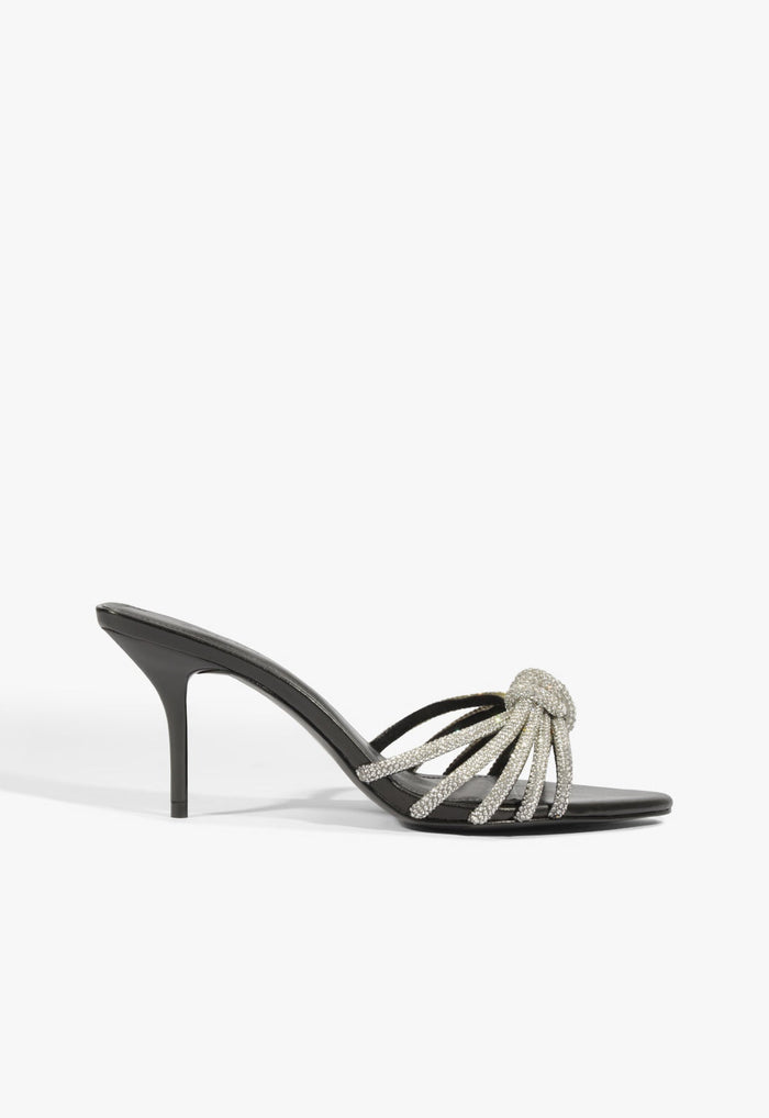 Pearline Leather Stiletto Sandal 5 Black Synthetic - Schutz Shoes
