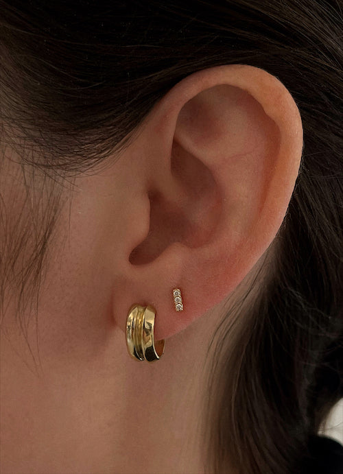 Penelope Bar Stud Earrings Diamond