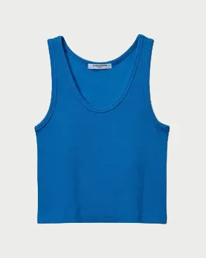Blue tank top on a white background