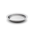 Front angled view of stainless steel Pie Pan showcasing its raised rim and shallow profile with a plain white background