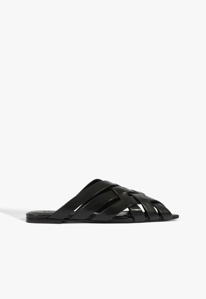 Pietra Leather Flat 5 Black Leather - Schutz Shoes
