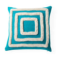 pimlico squares pillow linen blue - front view