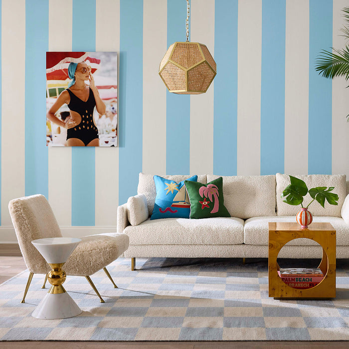 Playa Palm Tree Pillow with Malibu Sofa
