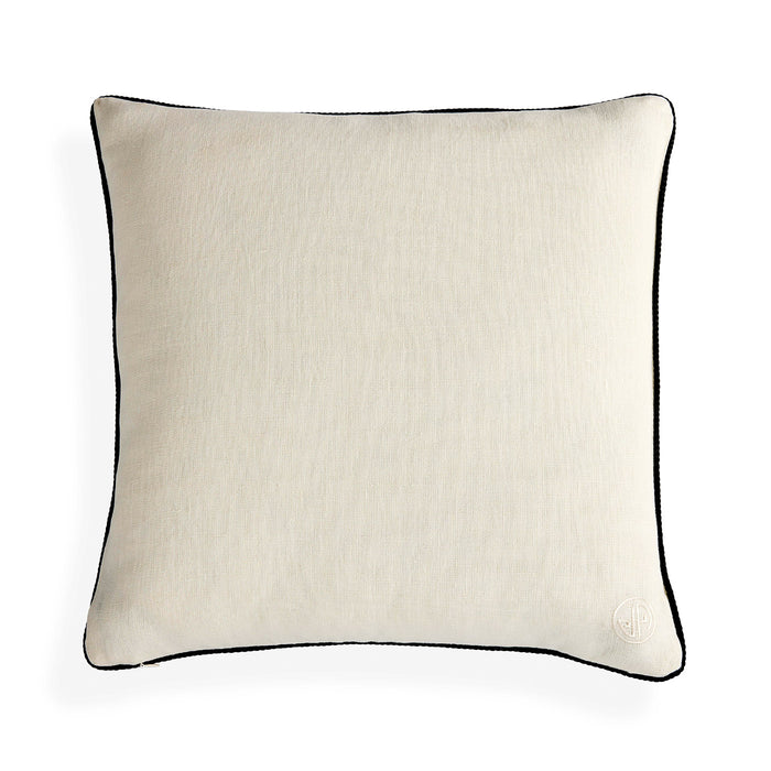 Pompidou B&W Loops Circles Pillow - back view