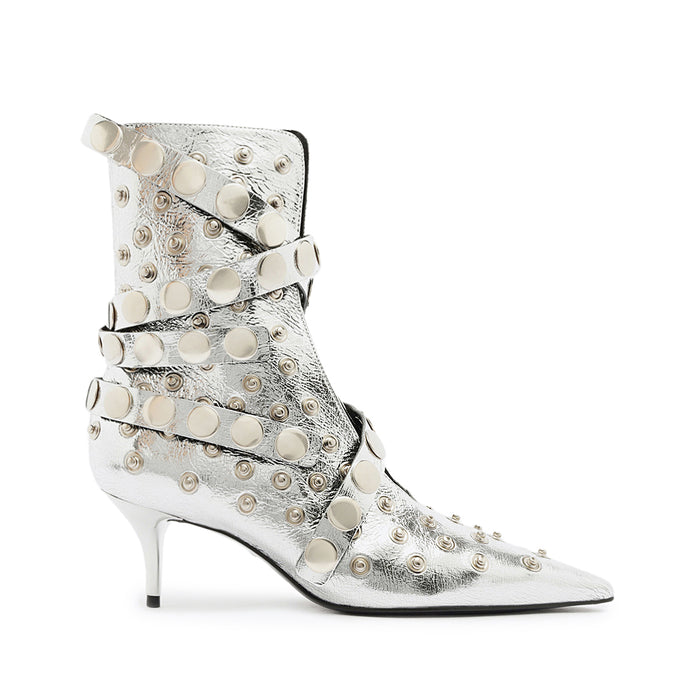 Presley Leather Bootie 5 Silver Leather - Schutz Shoes