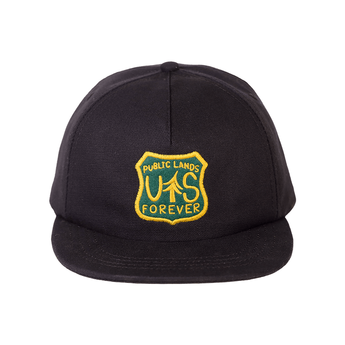 Public Lands Forever 100% Organic Cotton Strapback | Black