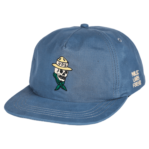 "Public Lands Forever" DryTek Waxed Ripstop Strapback | Blue