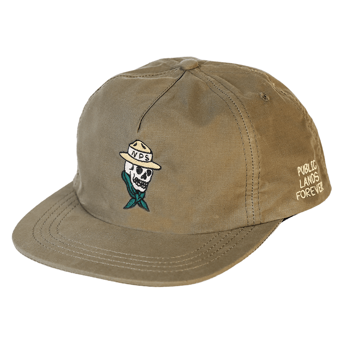 "Public Lands Forever" DryTek Waxed Ripstop Strapback | Green