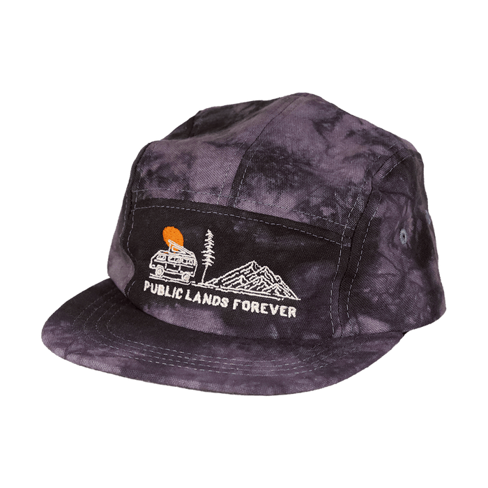 Public Lands Forever Shibori Camp Cap | Charcoal Purple/Black