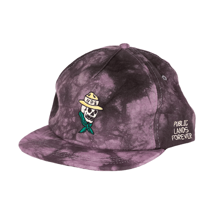 Public Lands Forever Shibori Strapback | Charcoal Purple/Black