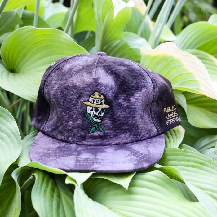 Public Lands Forever Shibori Strapback | Charcoal Purple/Black