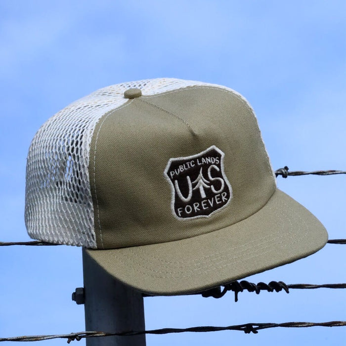 Public Lands Forever Trucker | Tan