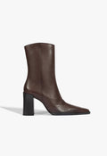 Raffaela Leather Bootie 5 Dark Chocolate Leather - Schutz Shoes