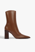 Raffaela Leather Bootie 5 Warm Toffee Leather - Schutz Shoes