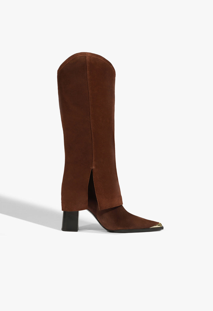 Raffaela Up Cloak Suede Boot 5 Root Brown Suede - Schutz Shoes