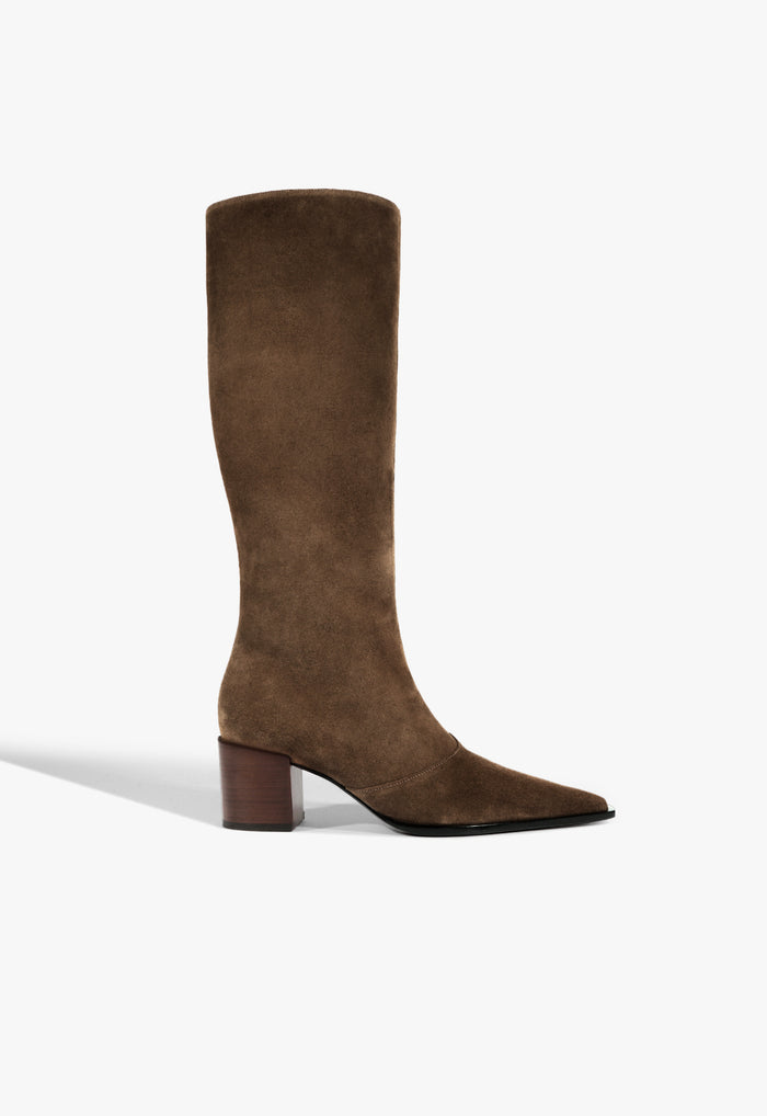 Raffaela Up Mid Suede Boot 5 Pecan Brown Suede - Schutz Shoes