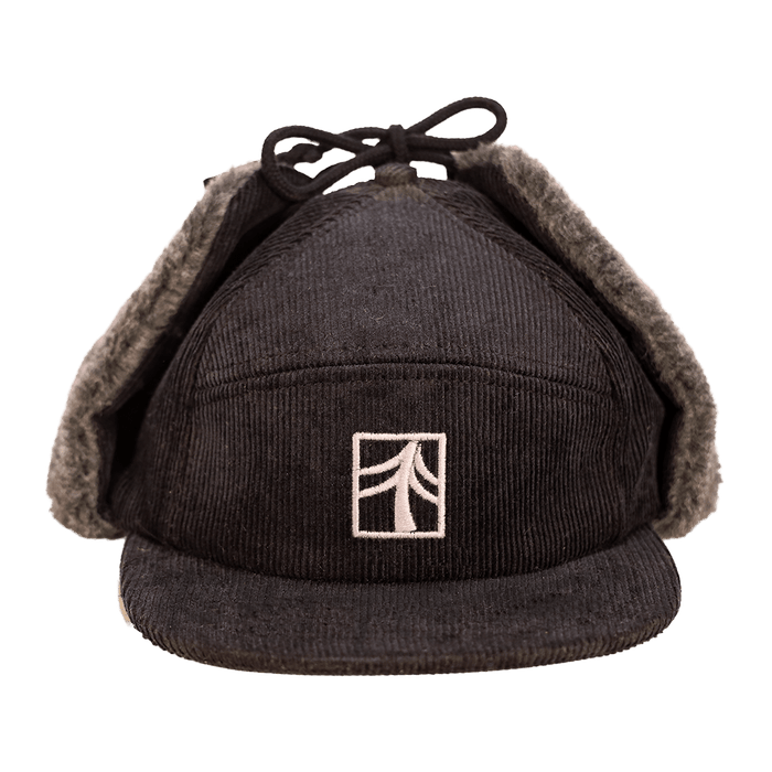 Redmond Hemp Corduroy Sherpa Earflap Cap | Black