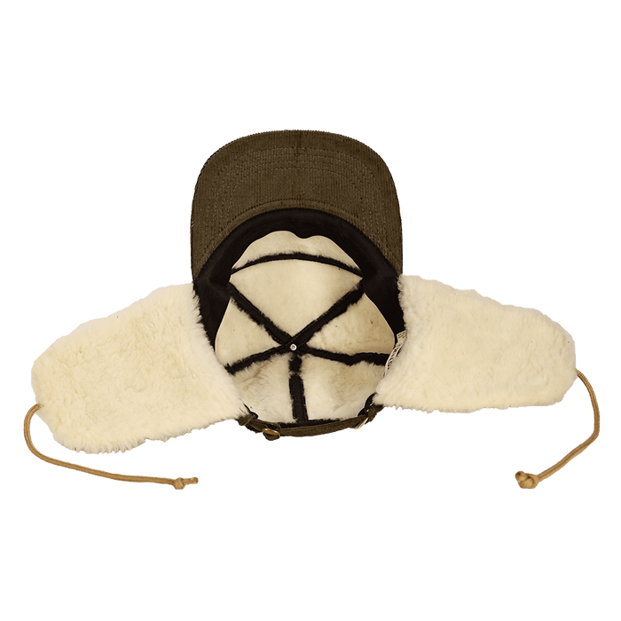 Redmond Hemp Corduroy Sherpa Earflap Cap | Green
