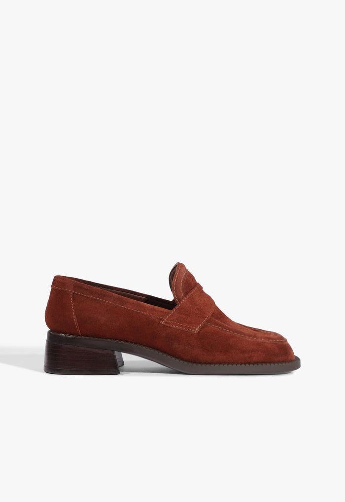 Renee Suede Loafer Flat 5 Warm Toffee Suede - Schutz Shoes