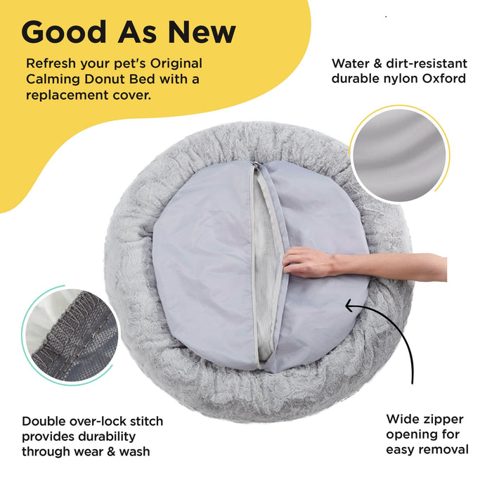 Replacement Cover for Calming Donut Dog Bed in Lux Fur - 30"x30"