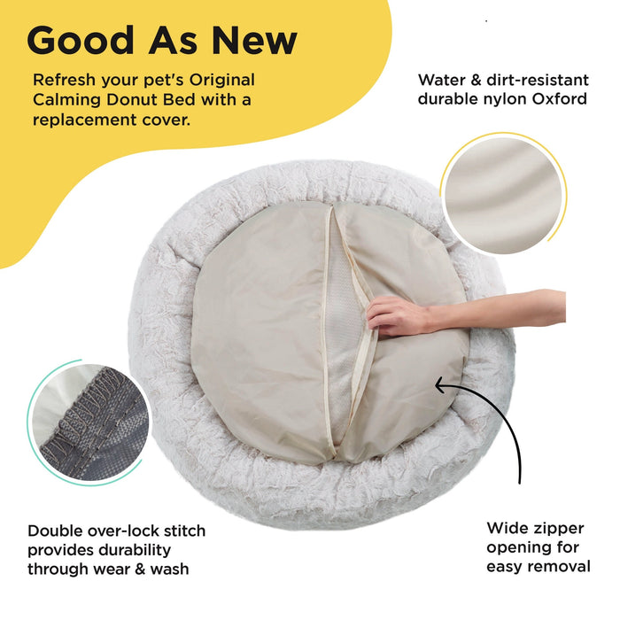 Replacement Cover for Calming Donut Dog Bed in Lux Fur - 30"x30"