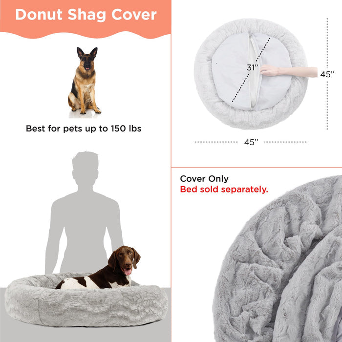 Replacement Cover for Calming Donut Dog Bed in Lux Fur - 45"x45"