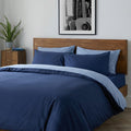 Reversible Duvet Cover Set - Navy/Blue