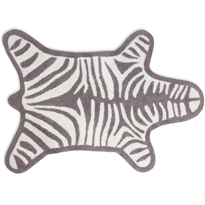 reversible zebra bathmat grey - front view