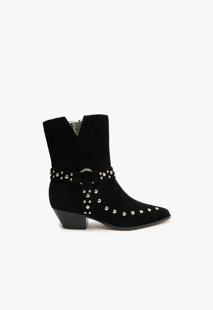 Rhiannon Suede Bootie 5 Black Suede - Schutz Shoes