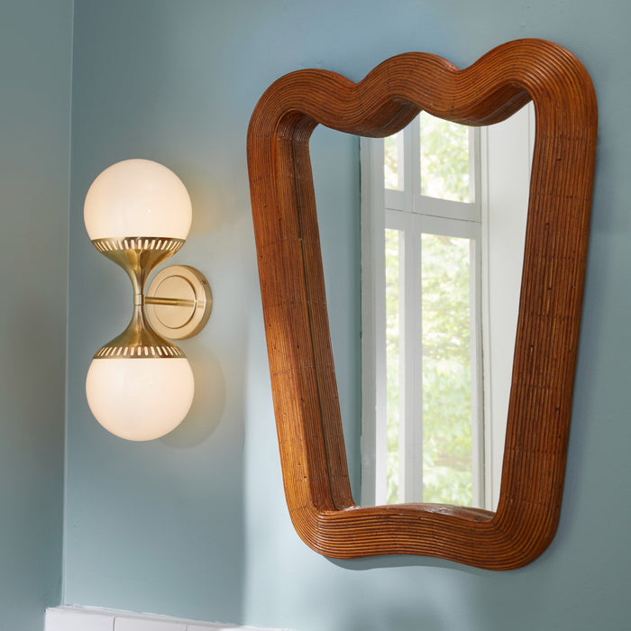 rio end on end sconce brass vertical - angle view