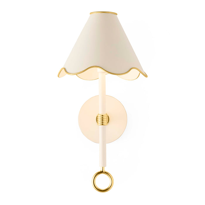 Ripple Rechargeable LED Sconce - light on front view